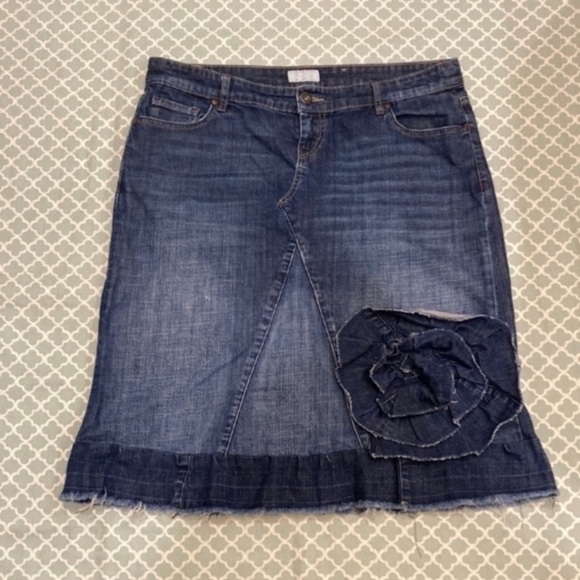 Maurices Dresses & Skirts - Maurices Denim Skirt Floral Accent 14
